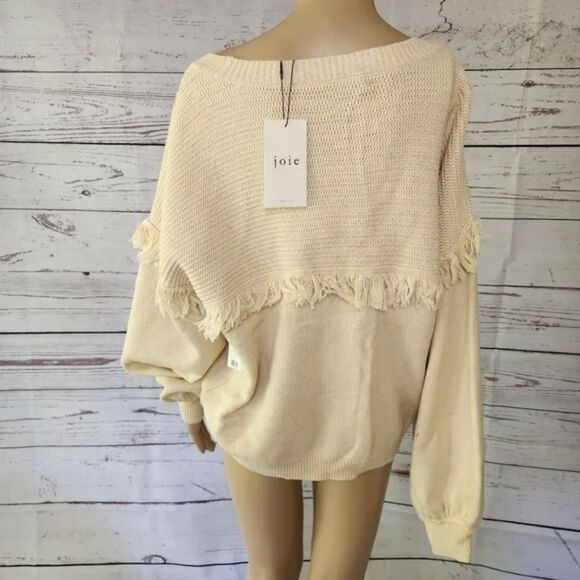 Joie Angelia Fringe Cotton Cashmere Sweater Large NWT - Picture 5 of 11